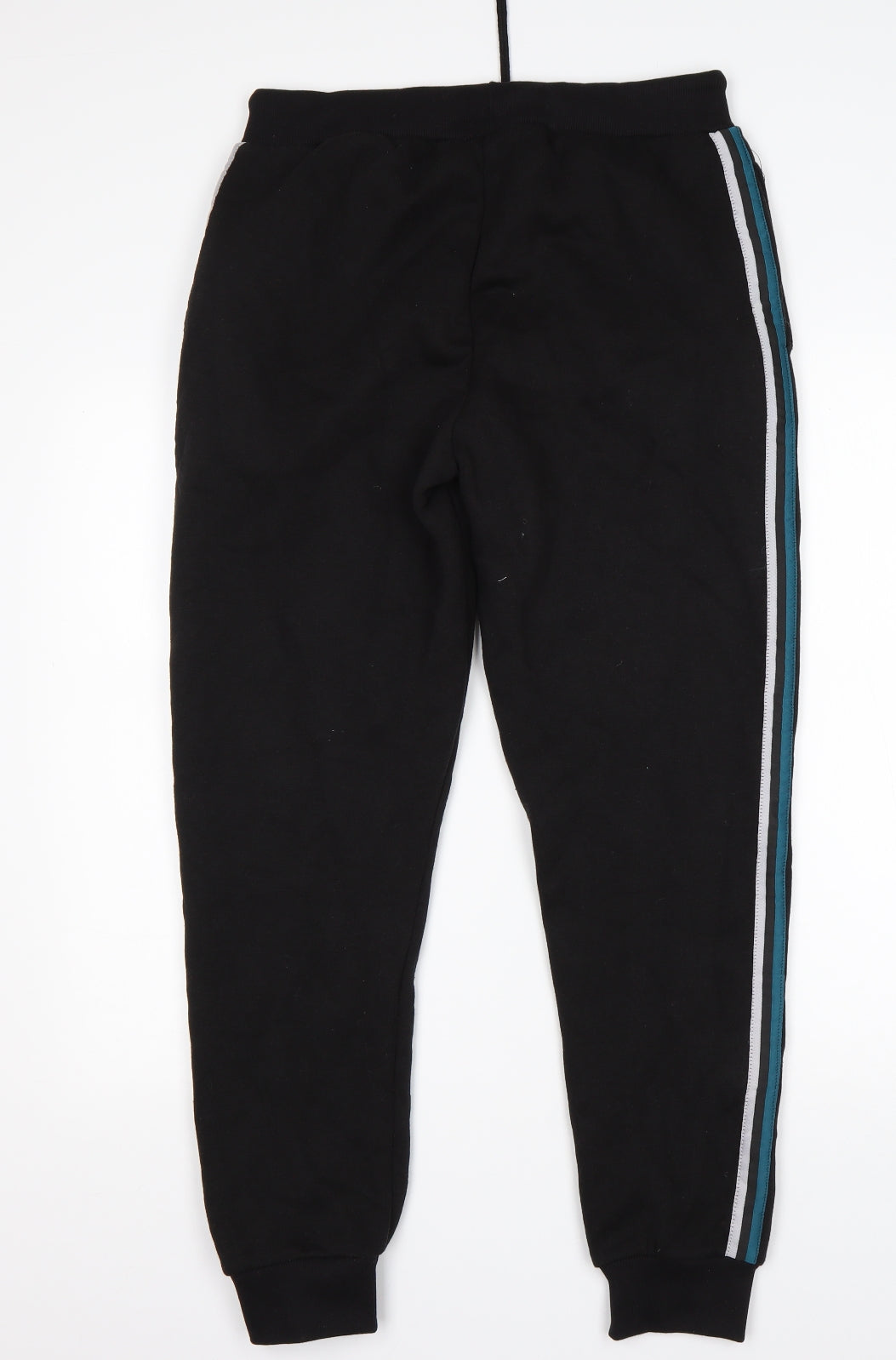 BoohooMAN Mens Black  Cotton Sweatpants Trousers Size S L28 in Regular