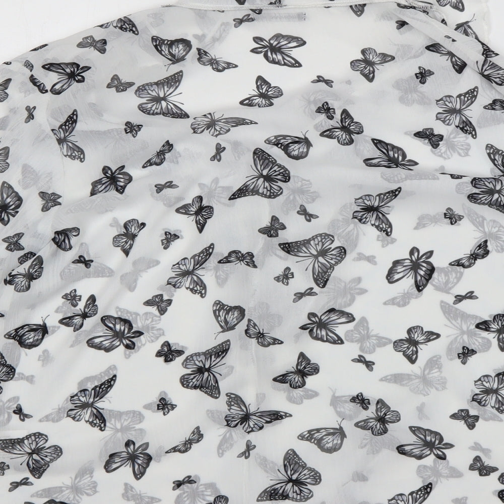 Roman Womens Multicoloured Animal Print Polyester Basic Blouse Size 16 V-Neck