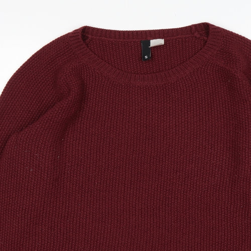 H&M Mens Red Round Neck  Acrylic Pullover Jumper Size S