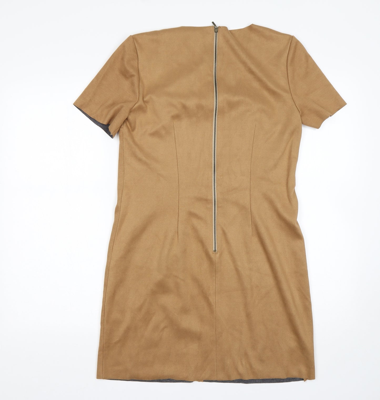 New Look Womens Brown  Polyester Sheath  Size 8  Round Neck