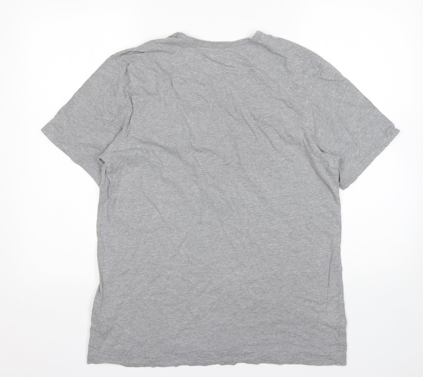 Hogo Boss Mens Grey  Cotton  T-Shirt Size L Round Neck