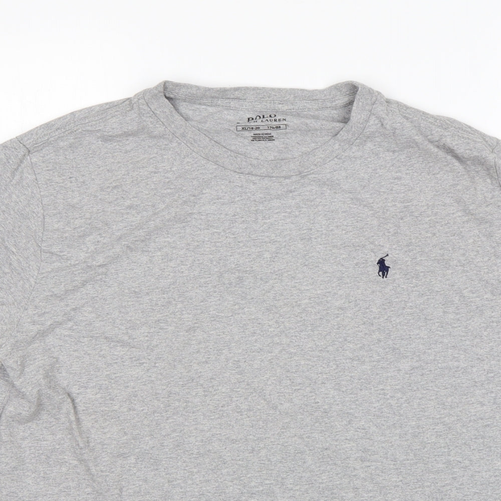 Polo Ralph Lauren Womens Grey  Cotton Basic T-Shirt Size XL Round Neck