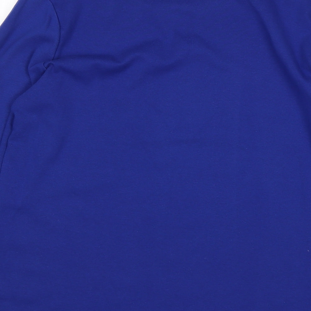 M&S Womens Blue  Cotton Basic T-Shirt Size 18 Round Neck