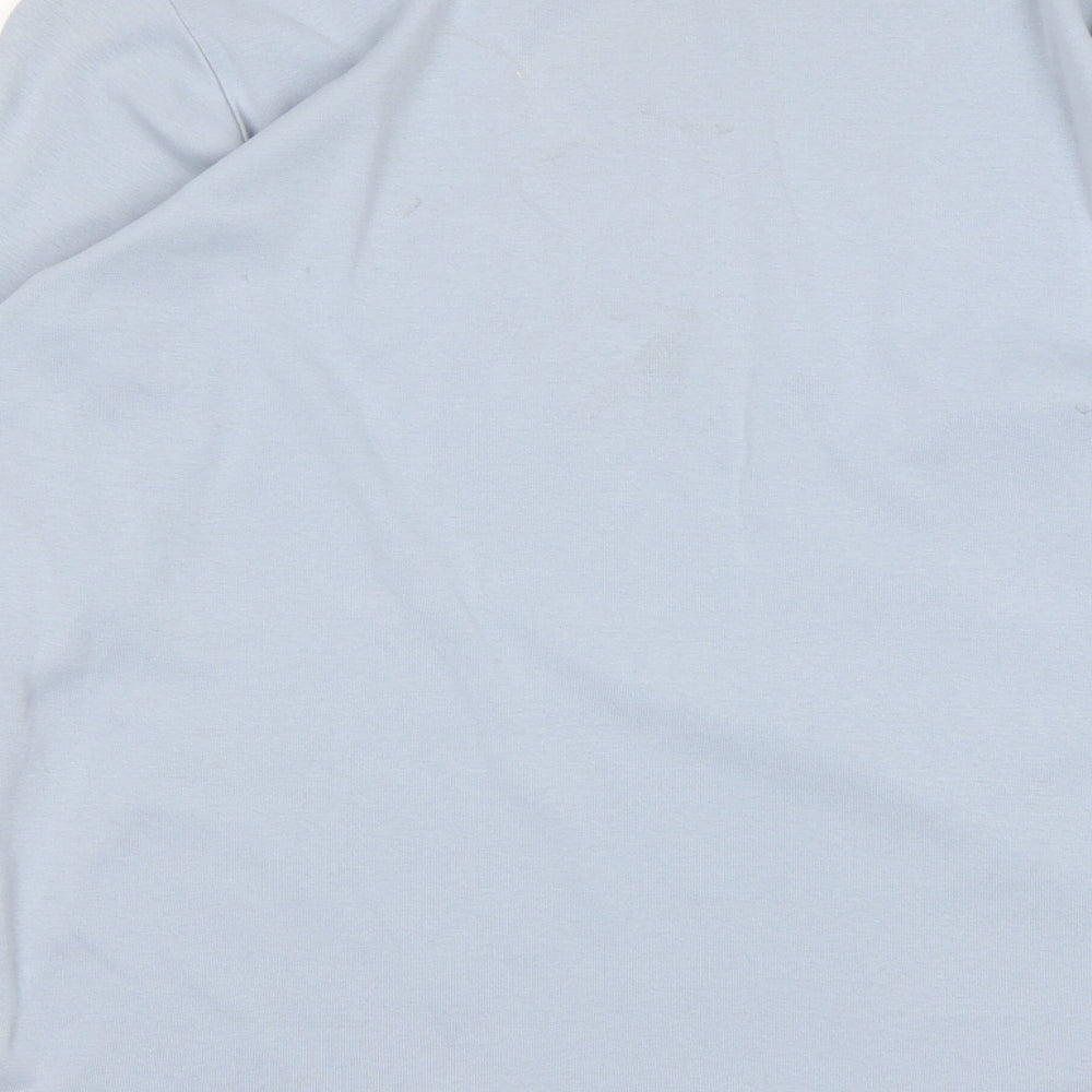 M&S Womens Blue  Cotton Basic T-Shirt Size 18 Round Neck