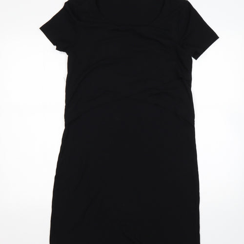 Mamalicious Womens Black  Viscose Pencil Dress  Size M  Round Neck