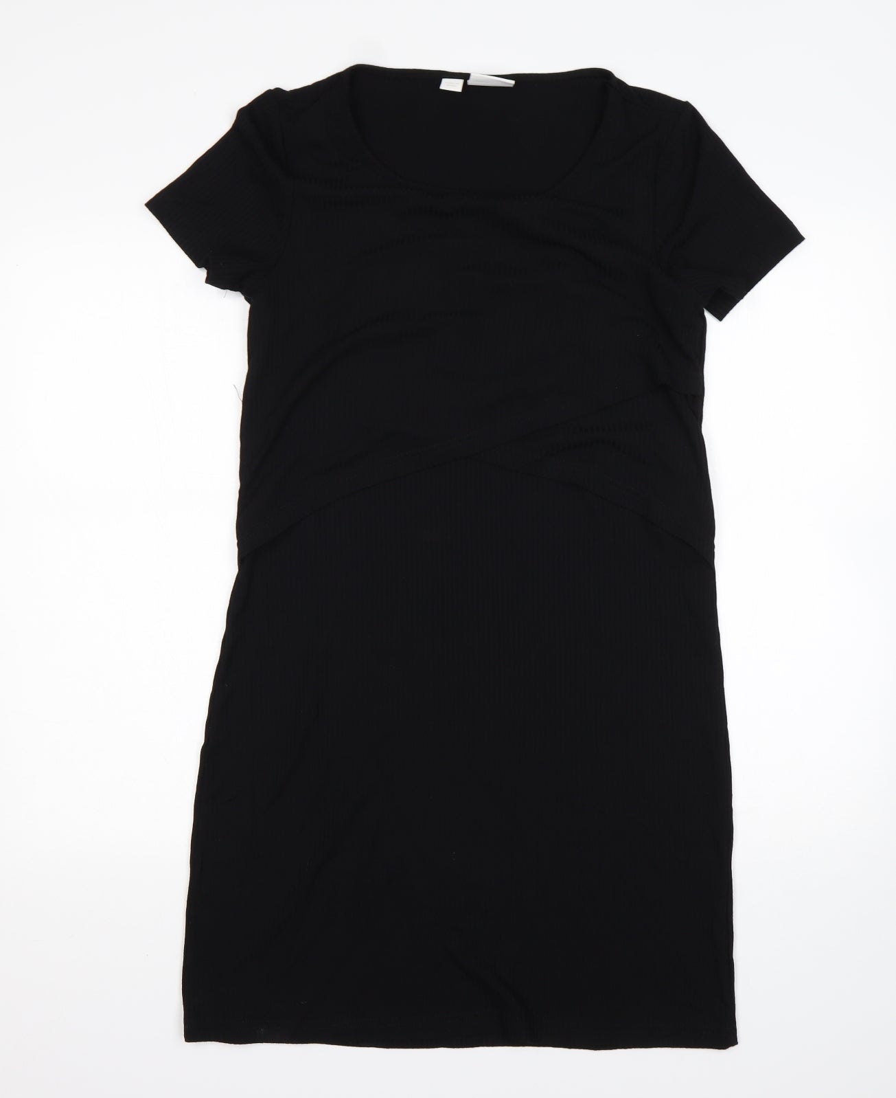 Mamalicious Womens Black  Viscose Pencil Dress  Size M  Round Neck