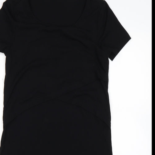 Mamalicious Womens Black  Viscose Pencil Dress  Size M  Round Neck