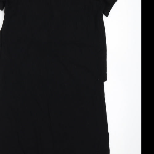 Mamalicious Womens Black  Viscose Pencil Dress  Size M  Round Neck