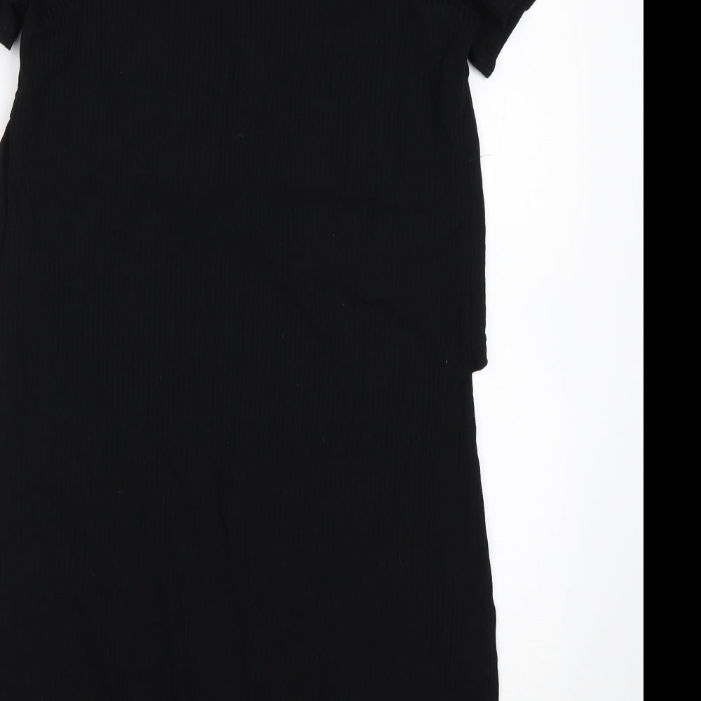 Mamalicious Womens Black  Viscose Pencil Dress  Size M  Round Neck