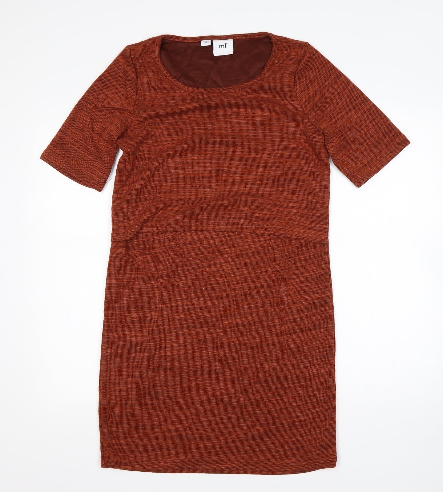 Mamalicious Womens Brown  Viscose Jumper Dress  Size M  Round Neck