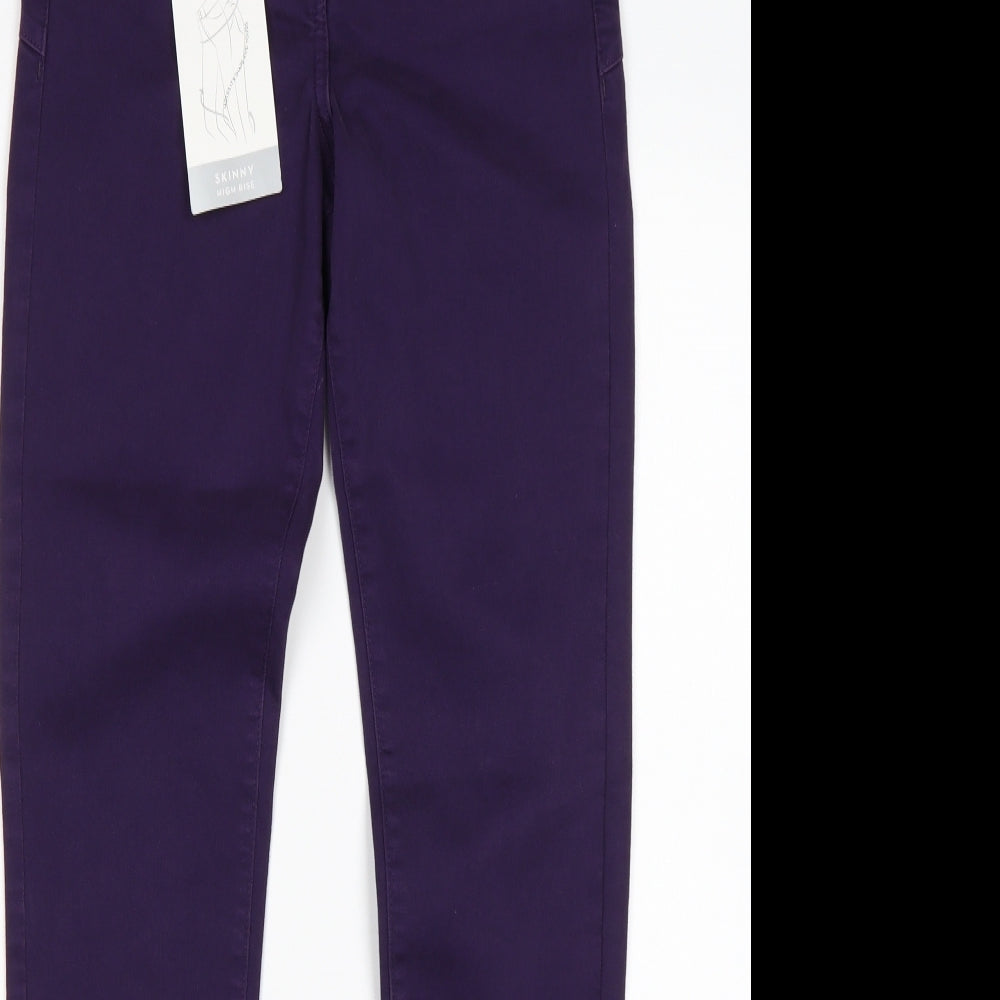 NEXT Womens Purple  Cotton Skinny Jeans Size 8 L31 in Regular