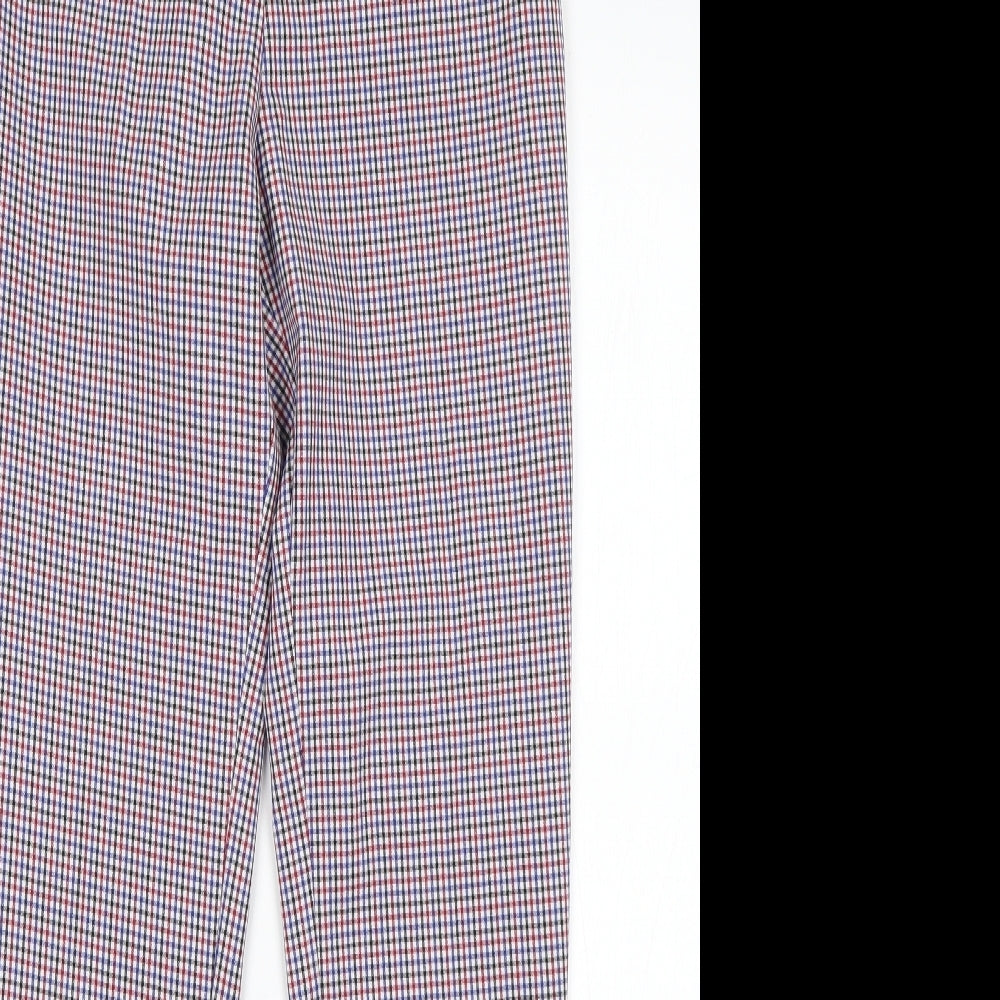 Stradivarius Womens Multicoloured Check Polyester Trousers  Size 10 L28 in Regular