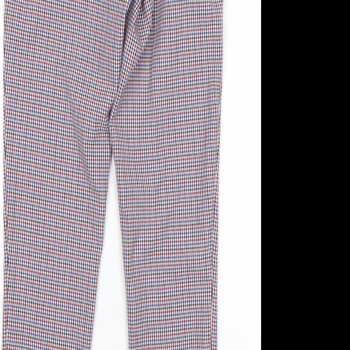 Stradivarius Womens Multicoloured Check Polyester Trousers  Size 10 L28 in Regular