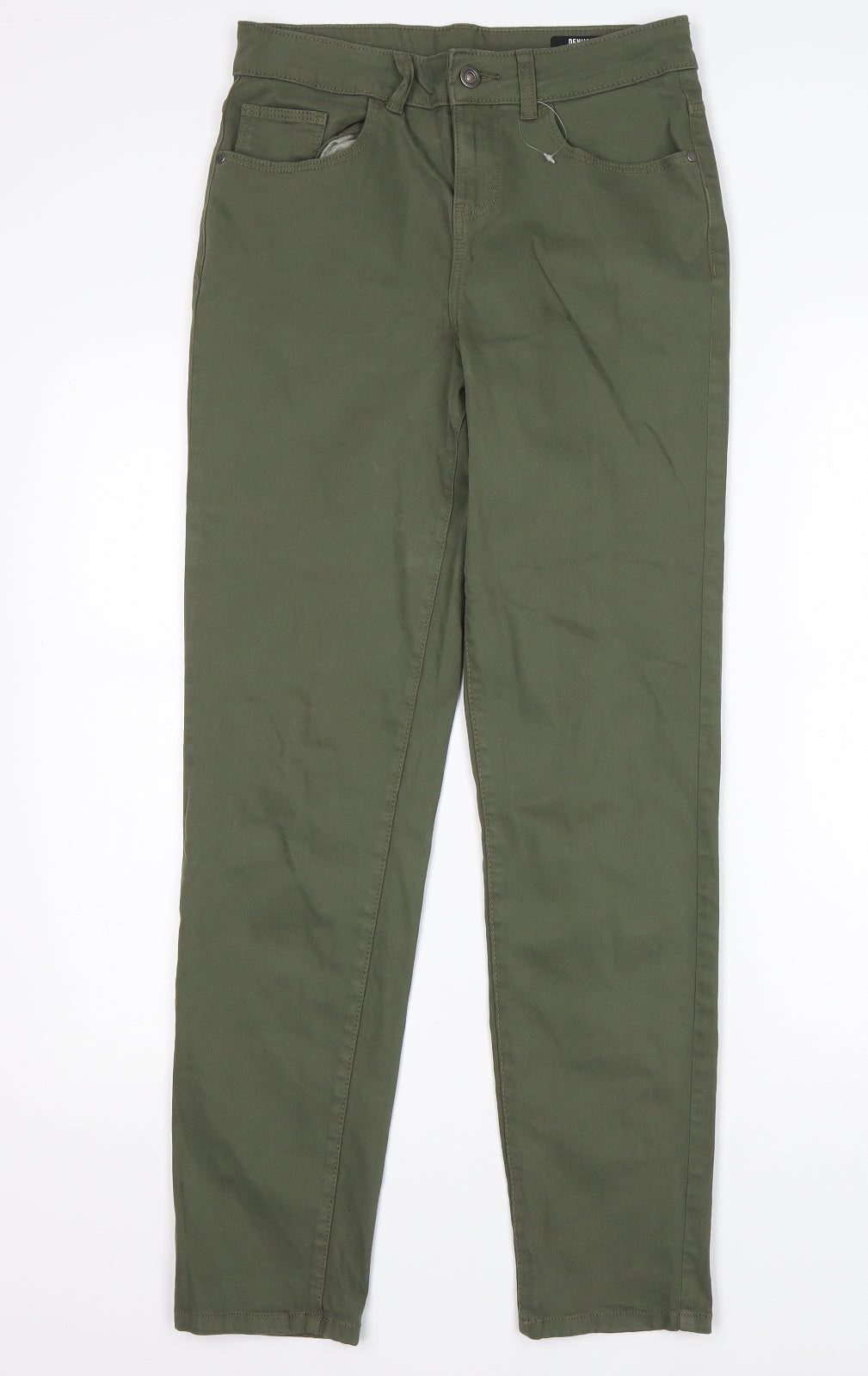 TU Womens Green  Cotton Straight Jeans Size 8 L30 in Regular