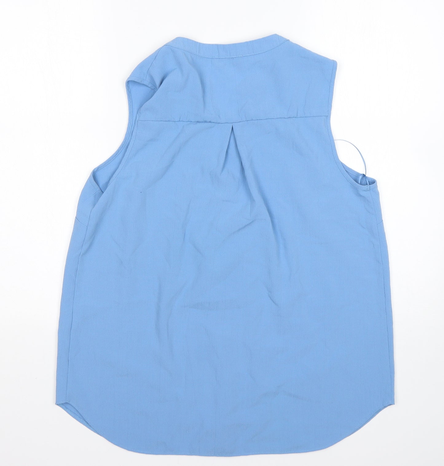 Papaya Womens Blue  Polyester Basic Button-Up Size 14 V-Neck