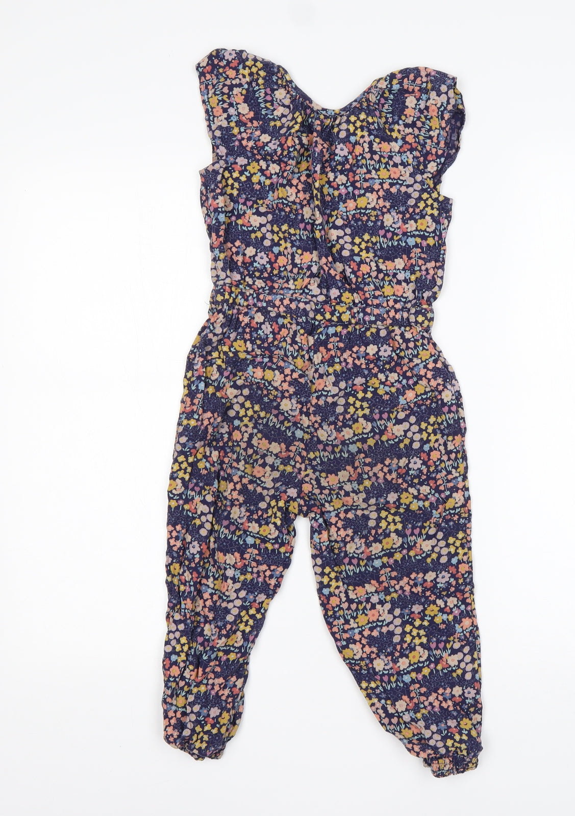 George Girls Multicoloured Floral Viscose Jumpsuit One-Piece Size 3-4 Years