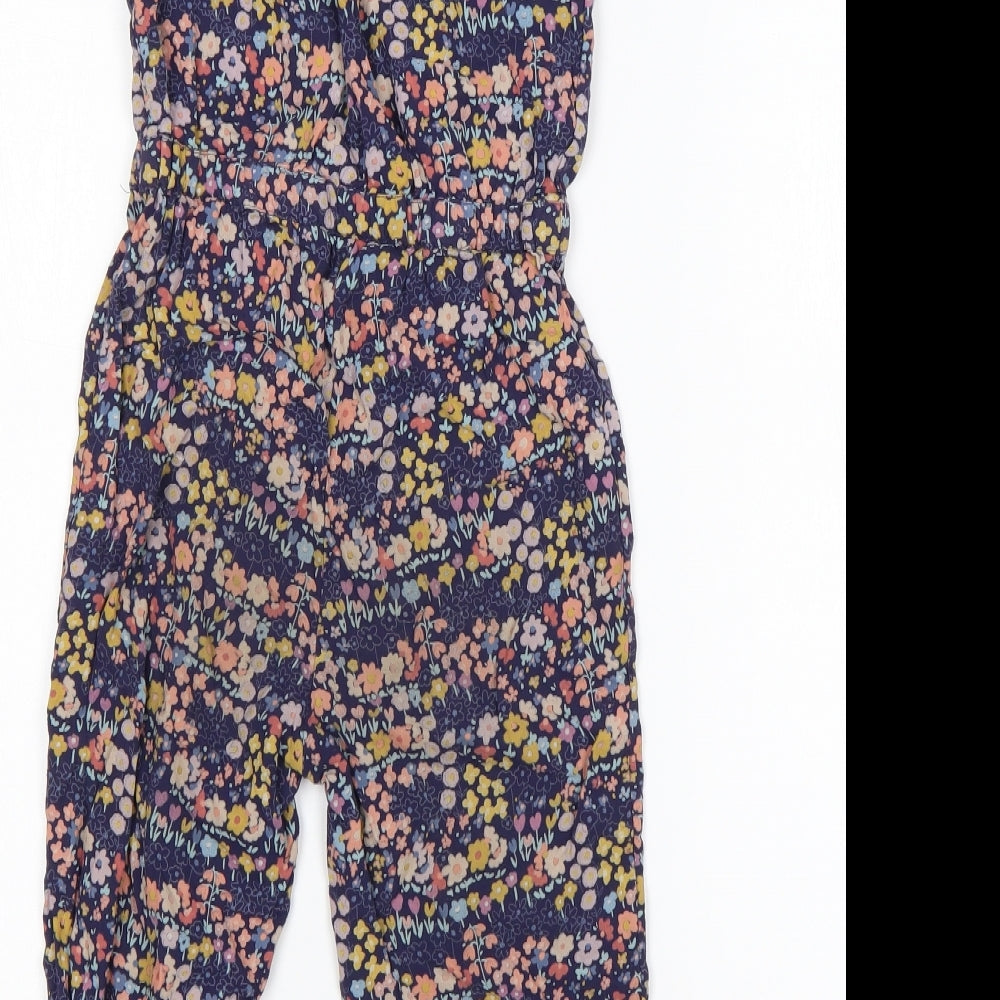 George Girls Multicoloured Floral Viscose Jumpsuit One-Piece Size 3-4 Years