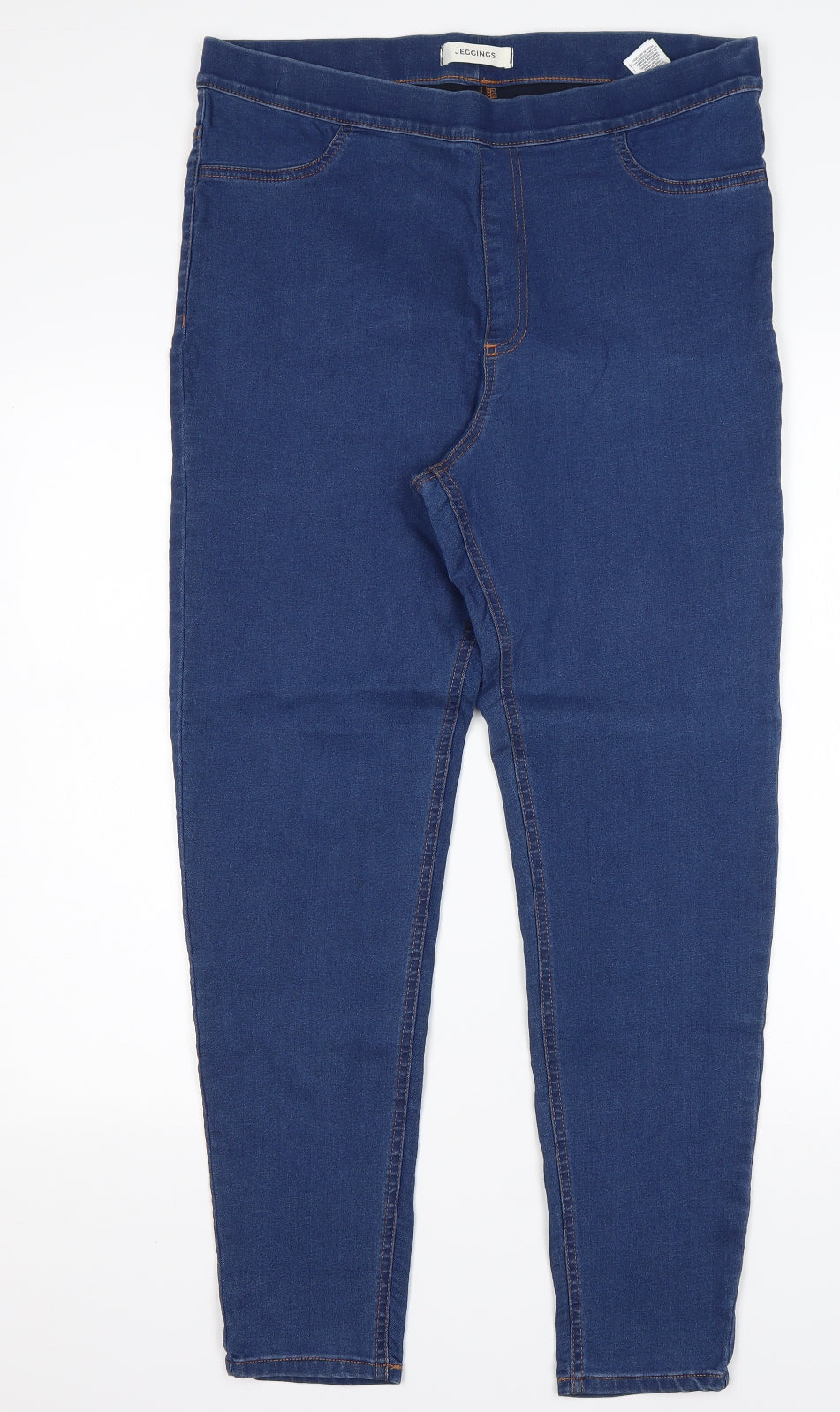 M&S Womens Blue  Cotton Jegging Jeans Size 16 L28 in Regular