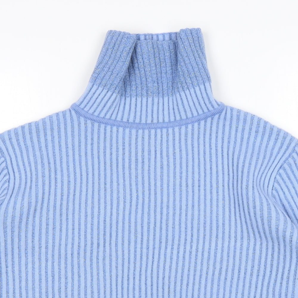 Basler Womens Blue Roll Neck  Wool Pullover Jumper Size 14