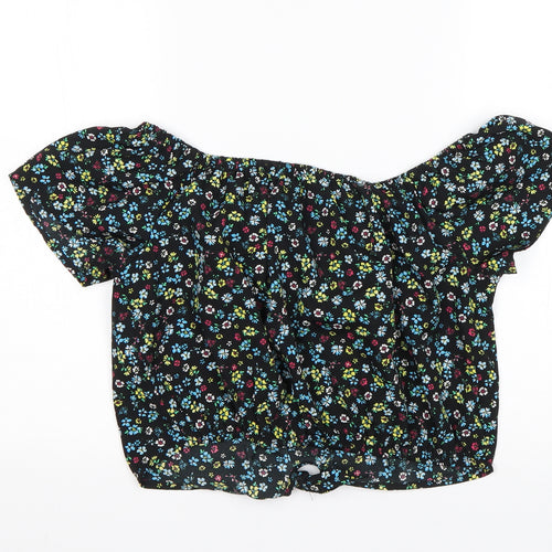 New Look Girls Multicoloured Floral Polyester Basic Blouse Size 15 Years Boat Neck