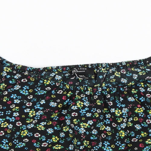 New Look Girls Multicoloured Floral Polyester Basic Blouse Size 15 Years Boat Neck