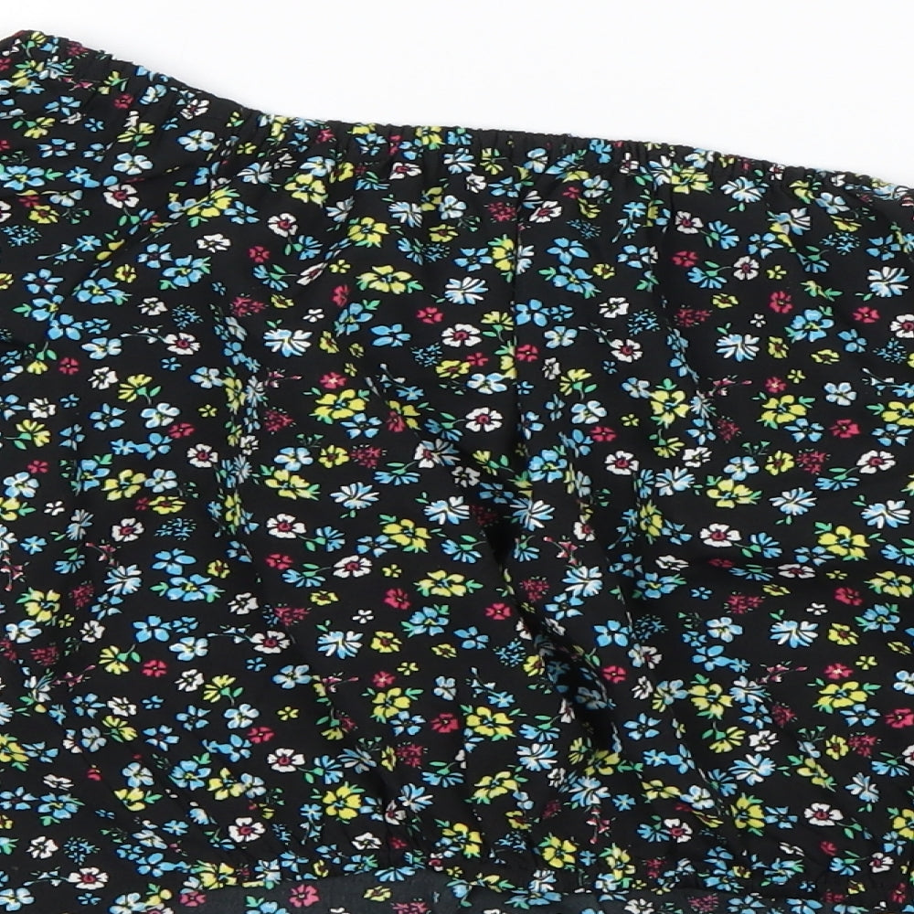 New Look Girls Multicoloured Floral Polyester Basic Blouse Size 15 Years Boat Neck