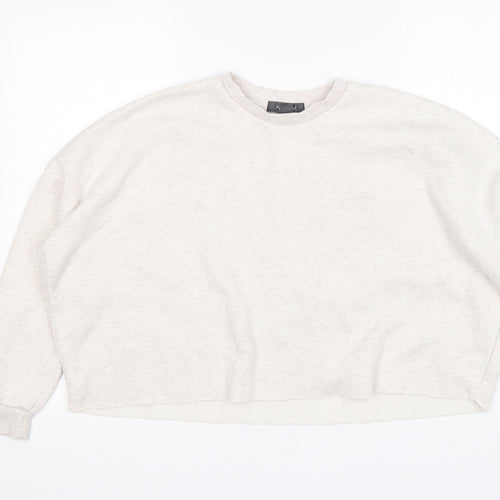 Primark Womens Beige  Cotton Pullover Sweatshirt Size M