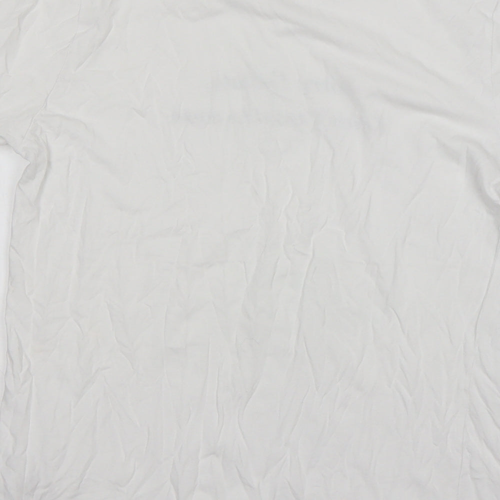 New Look Womens White  Cotton Basic T-Shirt Size 8 Round Neck