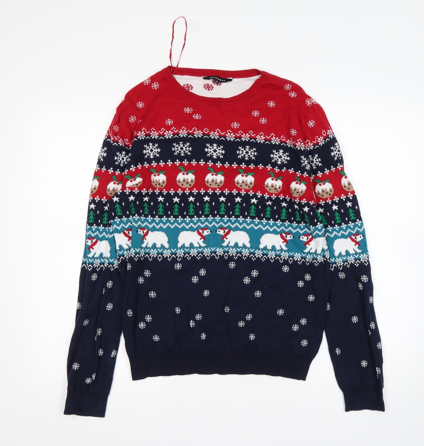 Peacocks Womens Multicoloured Round Neck Fair Isle Cotton Pullover Jumper Size 18