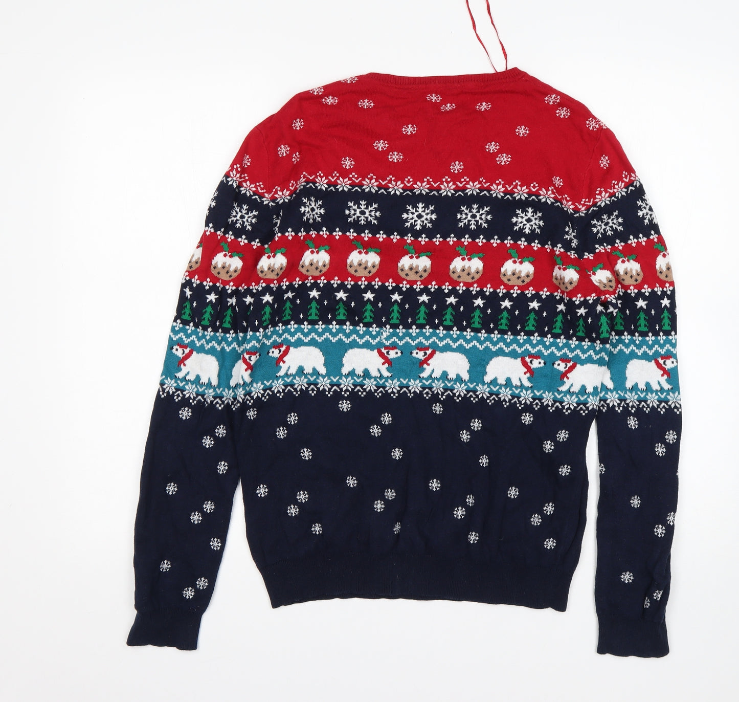 Peacocks Womens Multicoloured Round Neck Fair Isle Cotton Pullover Jumper Size 18