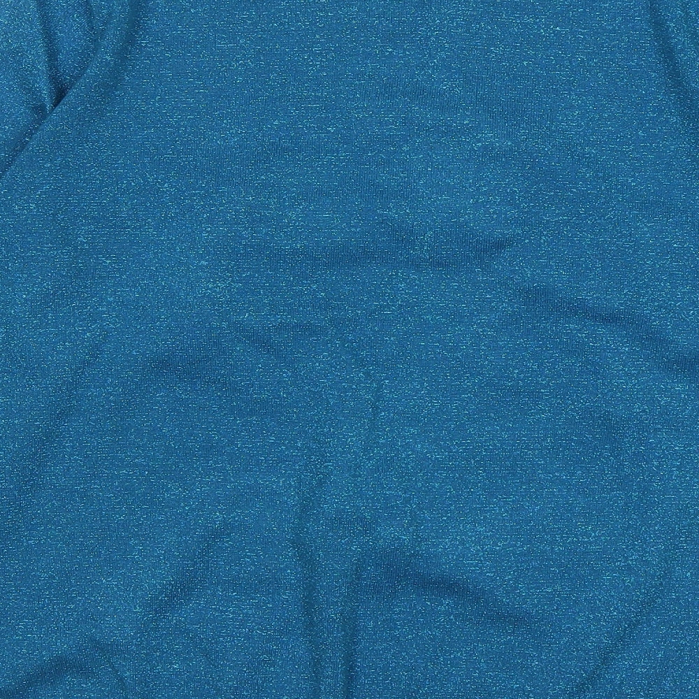 Papaya Womens Blue Round Neck  Viscose Pullover Jumper Size L   - Christmas