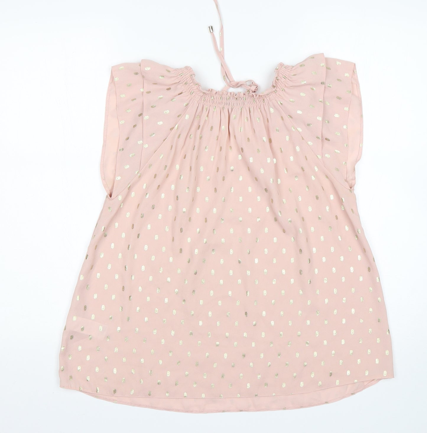 Dorothy Perkins Womens Multicoloured Polka Dot Polyester Basic Blouse Size 10 V-Neck