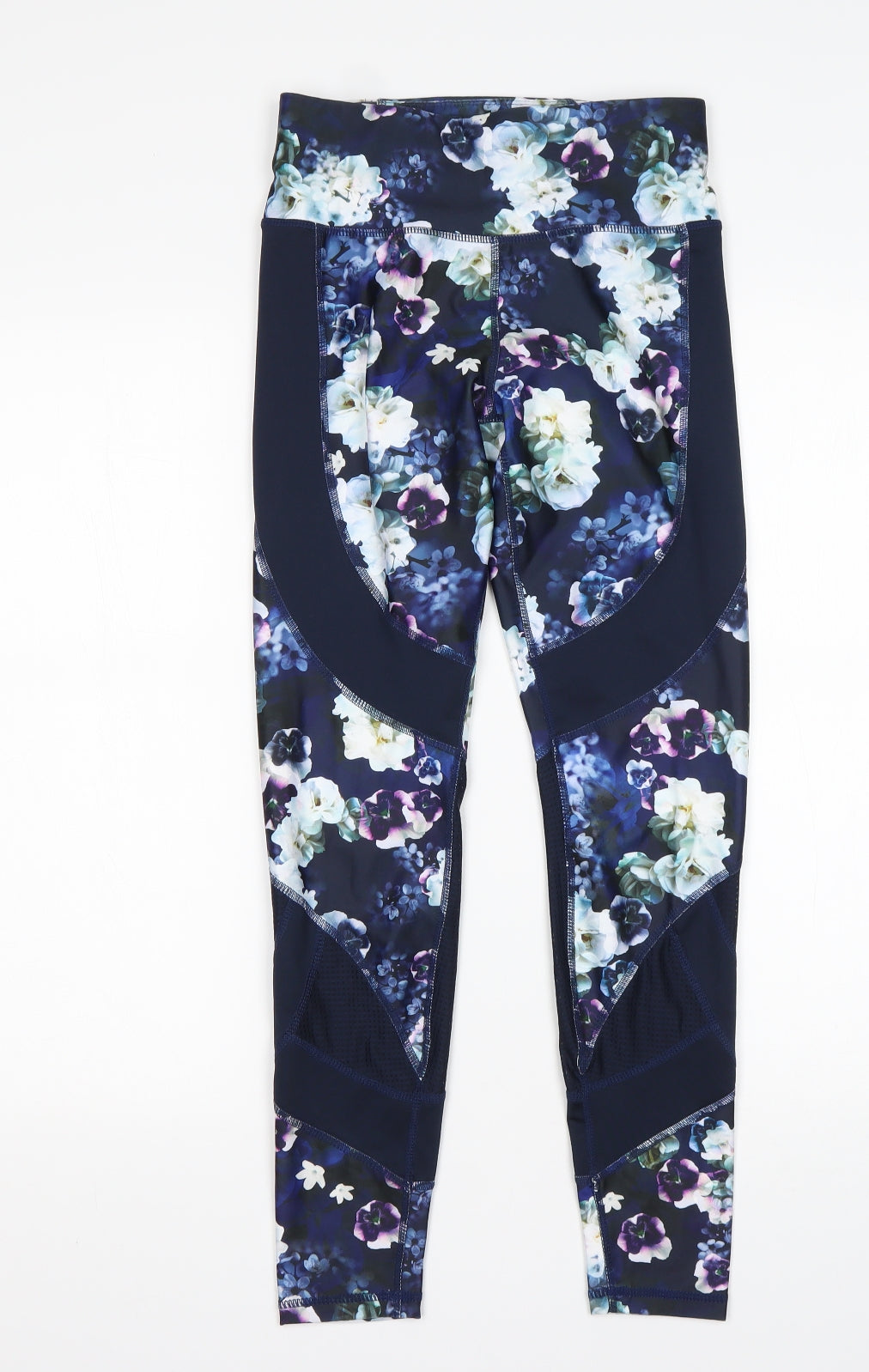 Souluxe Womens Multicoloured Floral Polyester Compression Leggings Size 8 L27 in Regular