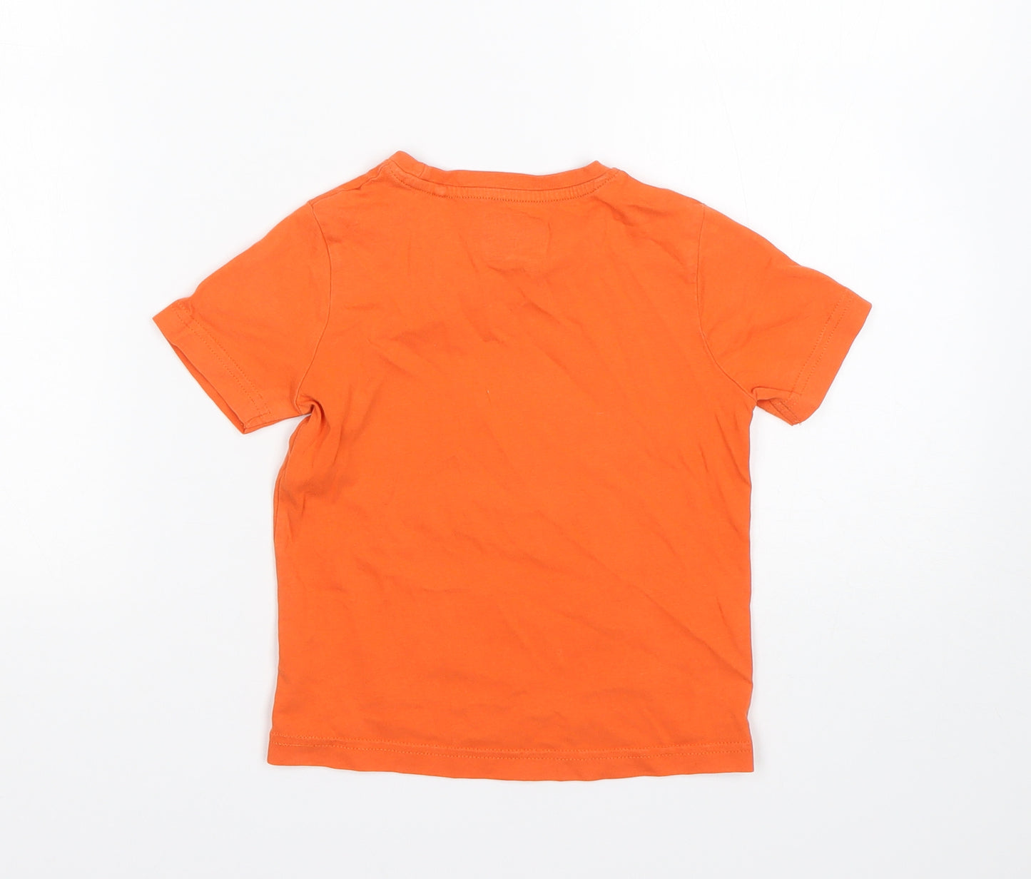 TU Boys Orange  Cotton Basic T-Shirt Size 18-24 Months Round Neck