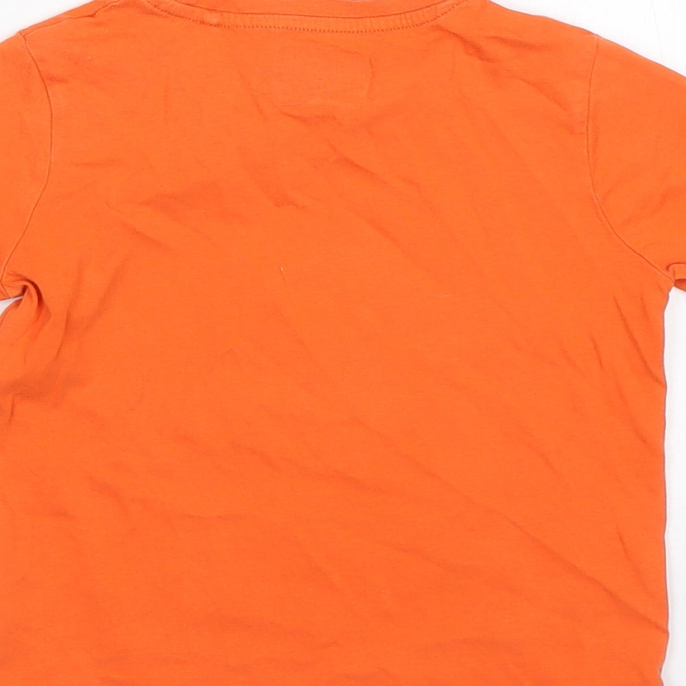 TU Boys Orange  Cotton Basic T-Shirt Size 18-24 Months Round Neck