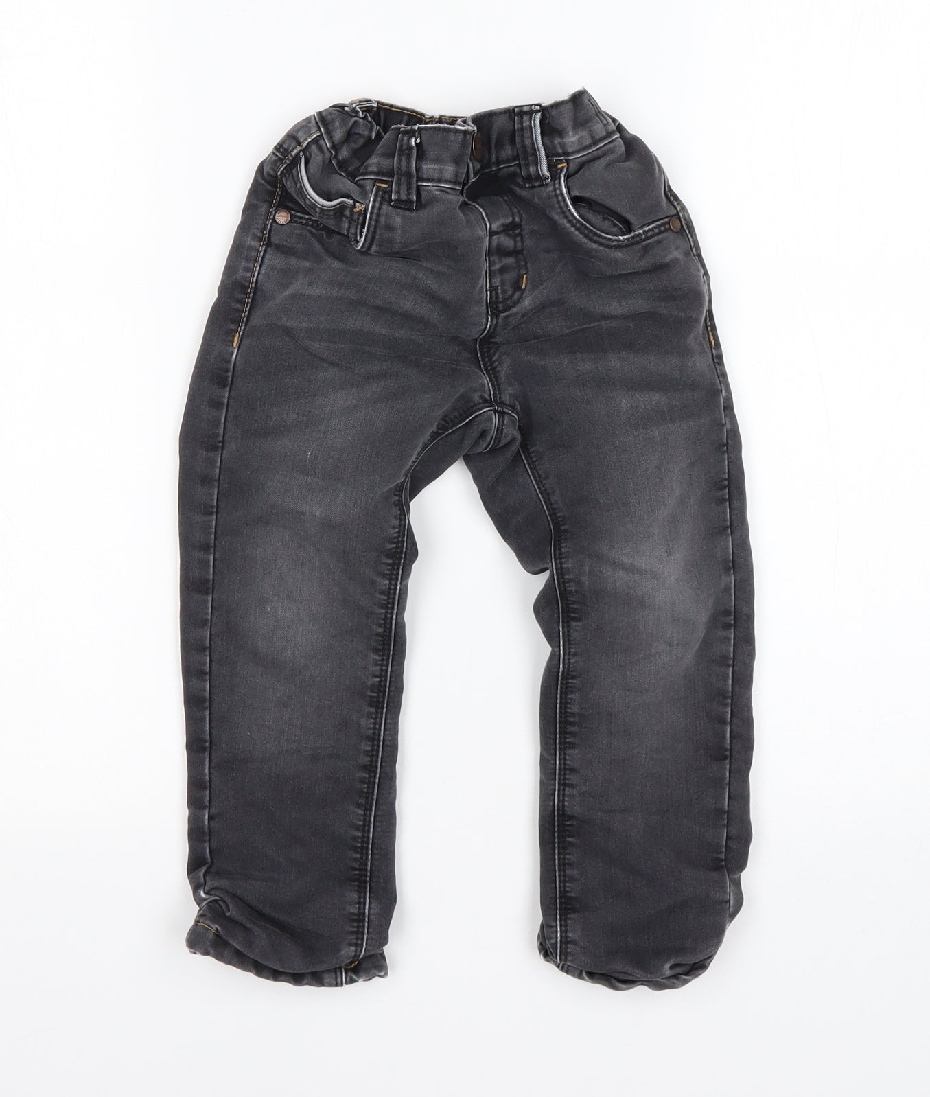 NEXT Boys Black  Cotton Straight Jeans Size 3-4 Years  Regular