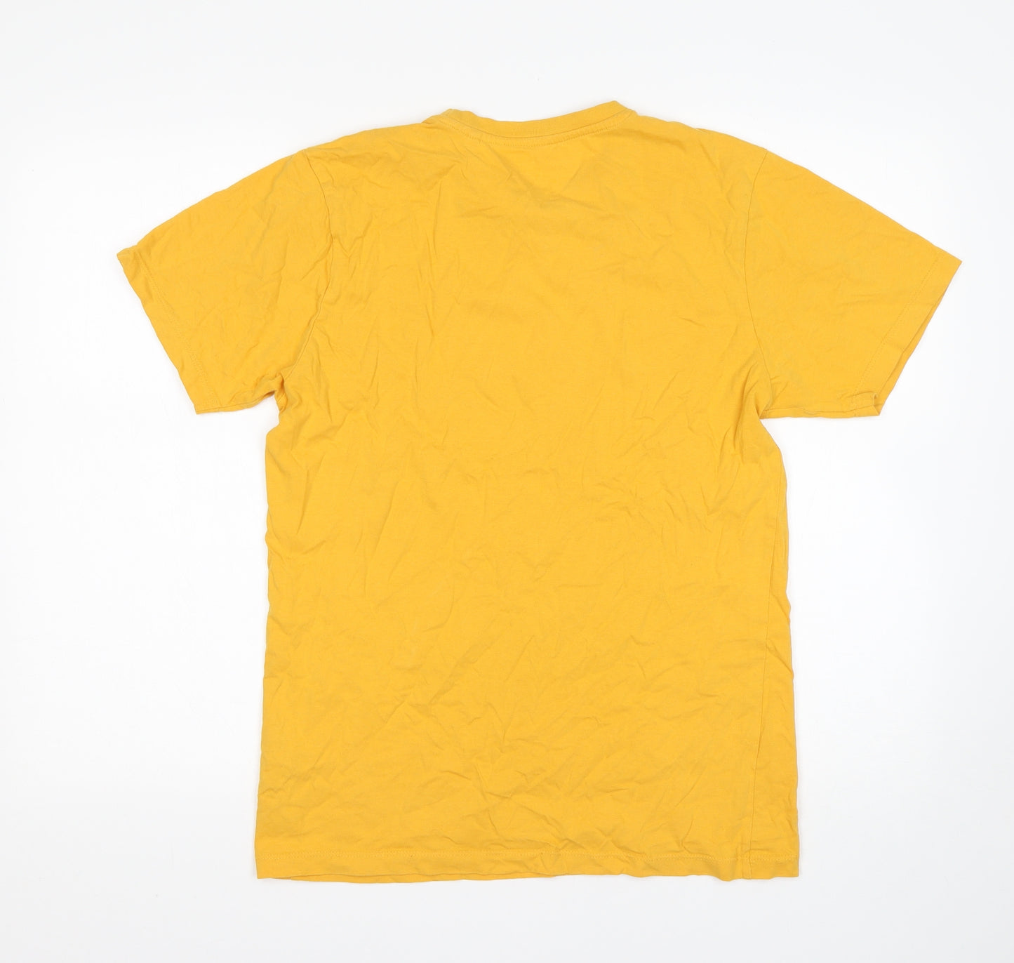 NEXT Mens Yellow  Cotton  T-Shirt Size S Round Neck