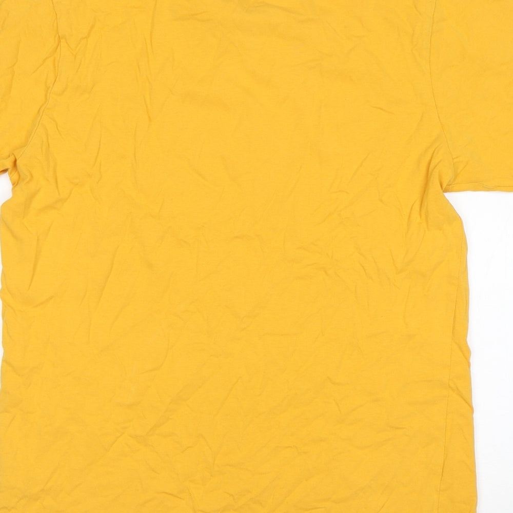 NEXT Mens Yellow  Cotton  T-Shirt Size S Round Neck