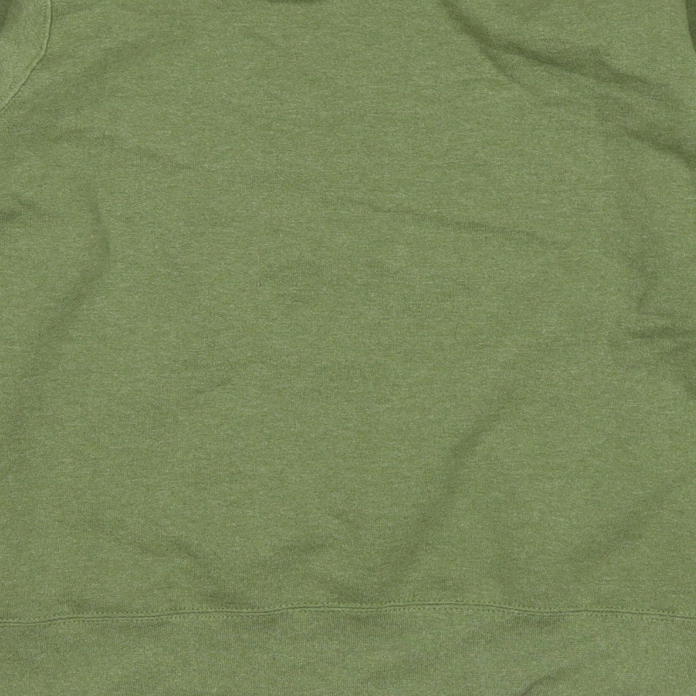 Preworn Womens Green Floral Cotton Pullover Sweatshirt Size S