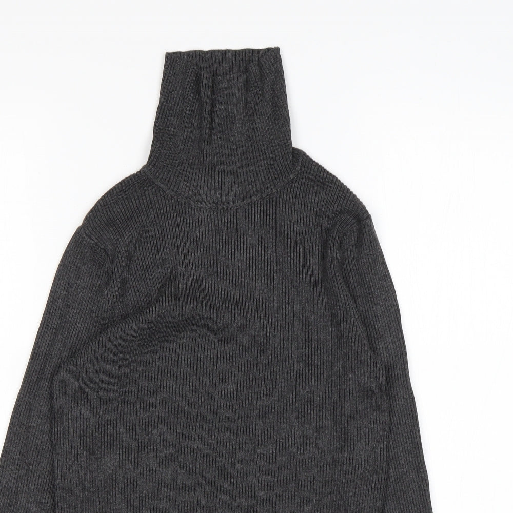 M&S Womens Grey Roll Neck  Viscose Pullover Jumper Size 12