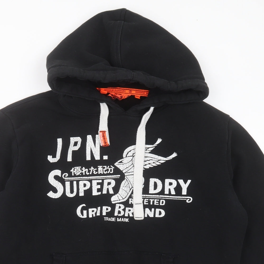 Superdry Mens Black  Cotton Pullover Hoodie Size XL