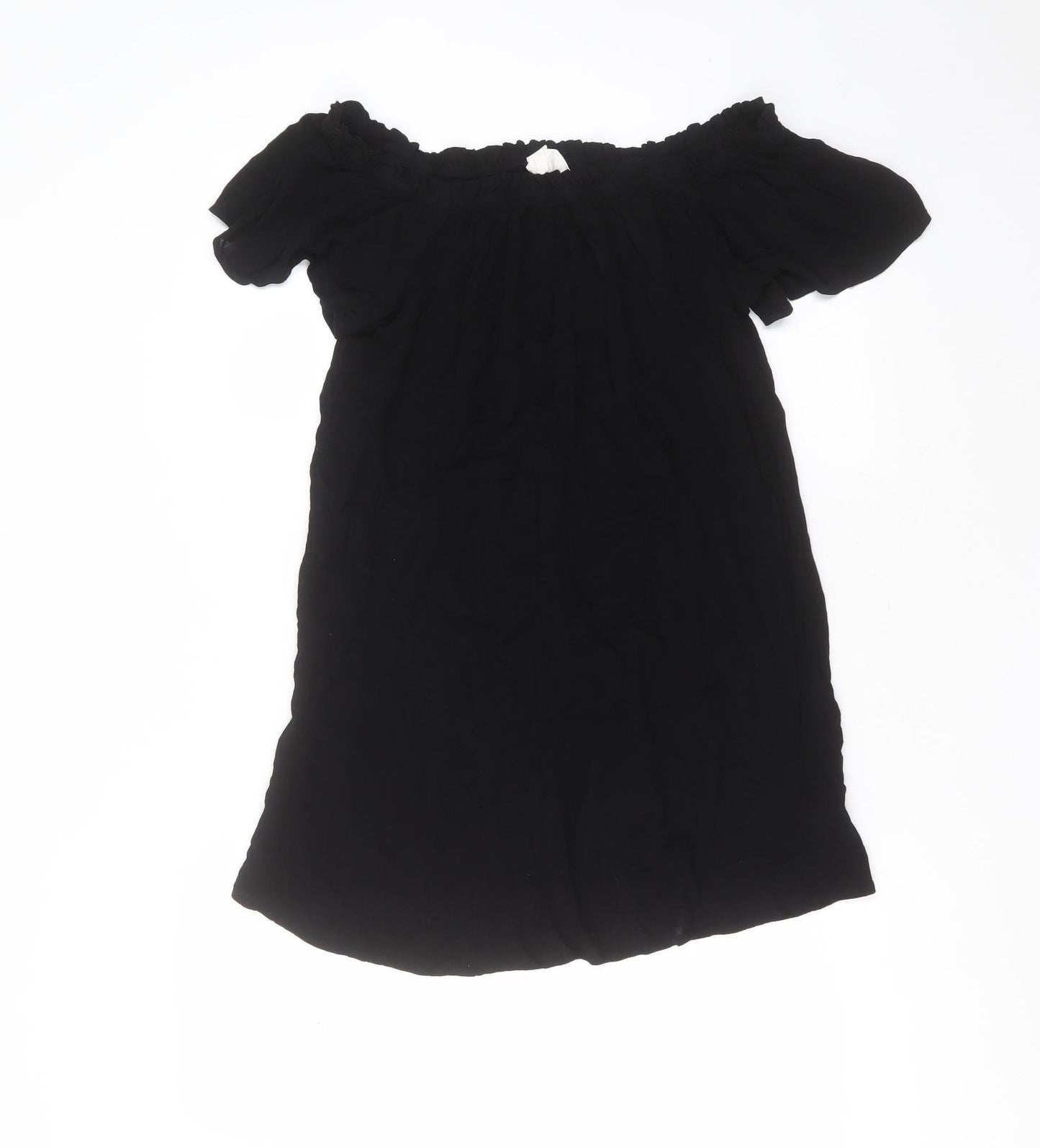 Primark Womens Black  Viscose Basic Blouse Size 14 Round Neck