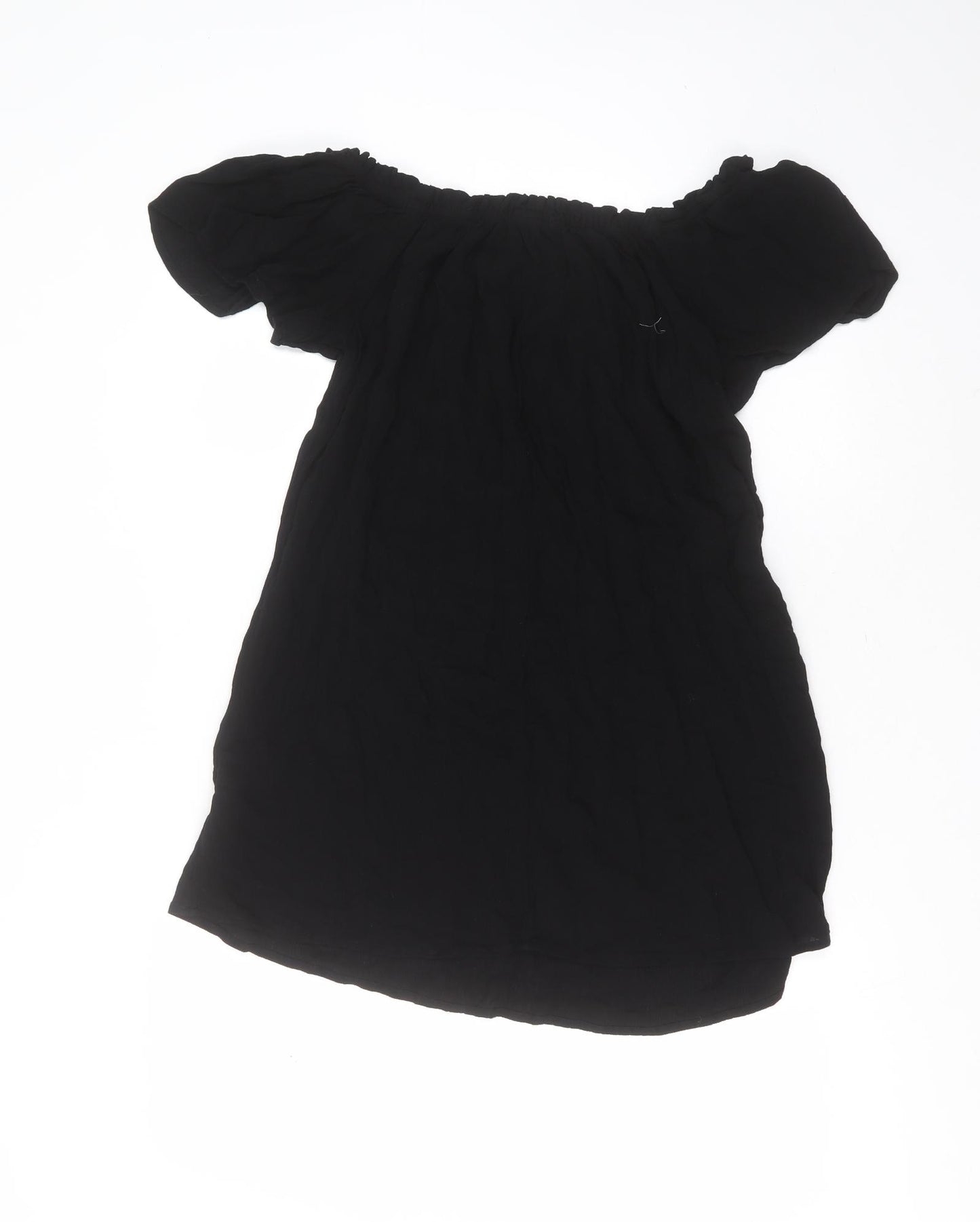 Primark Womens Black  Viscose Basic Blouse Size 14 Round Neck