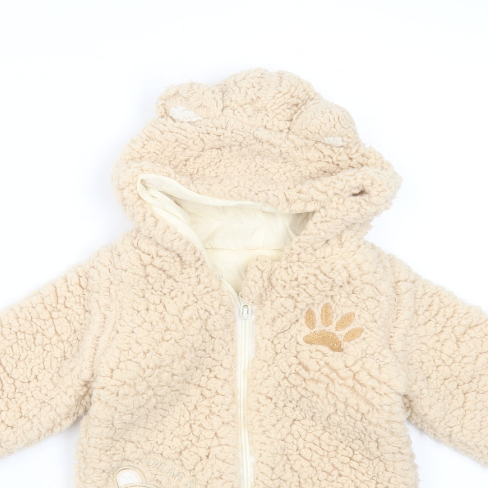 Huzhou Baby Beige  Polyester Coverall Outfit/Set Size 6-9 Months   - bear