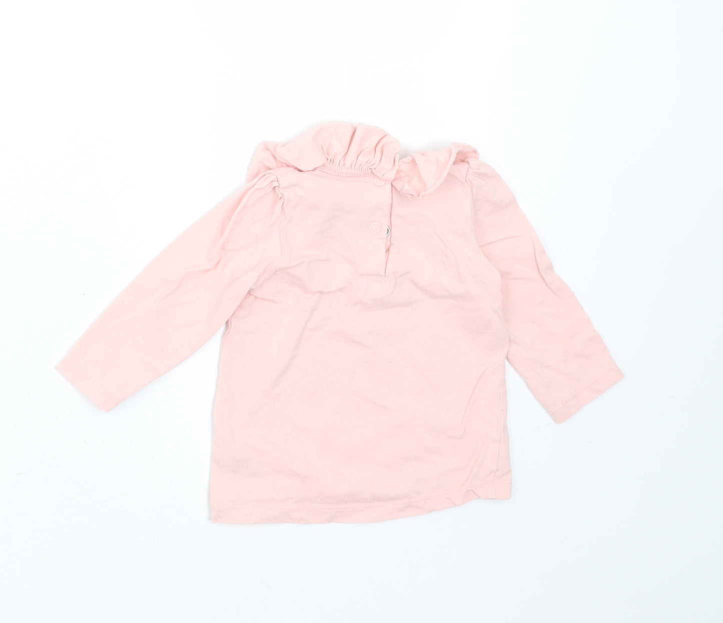 George Girls Pink  Cotton Basic T-Shirt Size 6-9 Months Round Neck  - take your time
