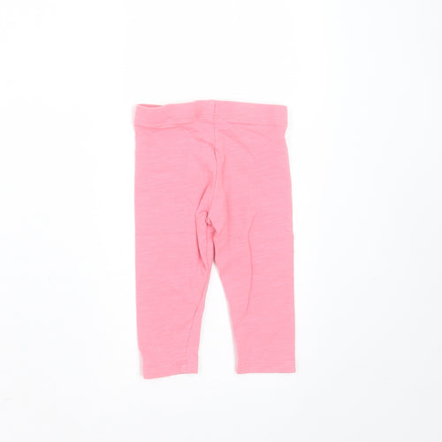F&F Girls Pink  Cotton  Trousers Size 6-9 Months   - leggings