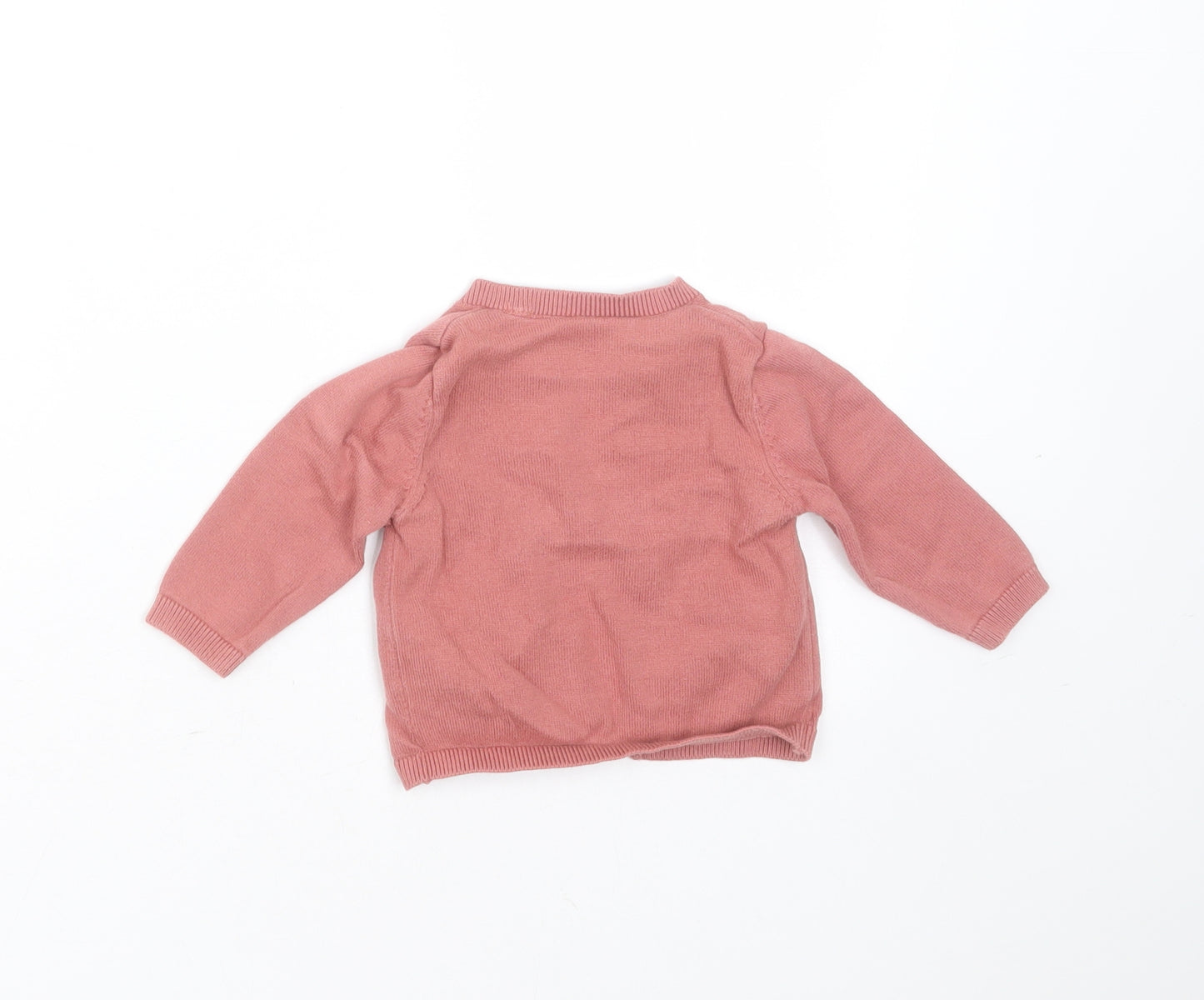 TU Girls Pink  Cotton Cardigan Jumper Size 3-6 Months  Button