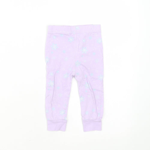 NEXT Baby Purple Geometric Cotton  Trousers Size 9-12 Months   - snowflakes