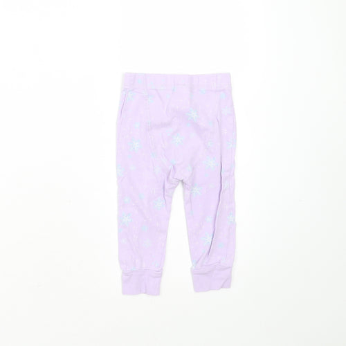 NEXT Baby Purple Geometric Cotton  Trousers Size 9-12 Months   - snowflakes