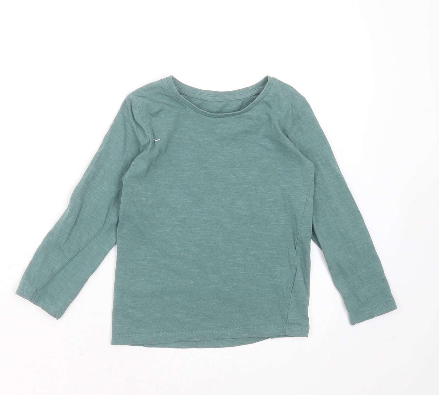 Matalan Girls Green  Cotton Basic T-Shirt Size 4-5 Years Round Neck